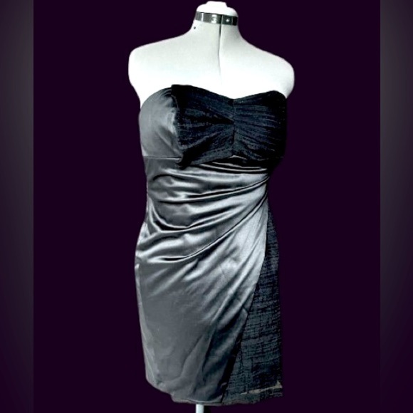 NWT, BCBGeneration, mixed texture strapless evening dress, sz 12 - Picture 1 of 6